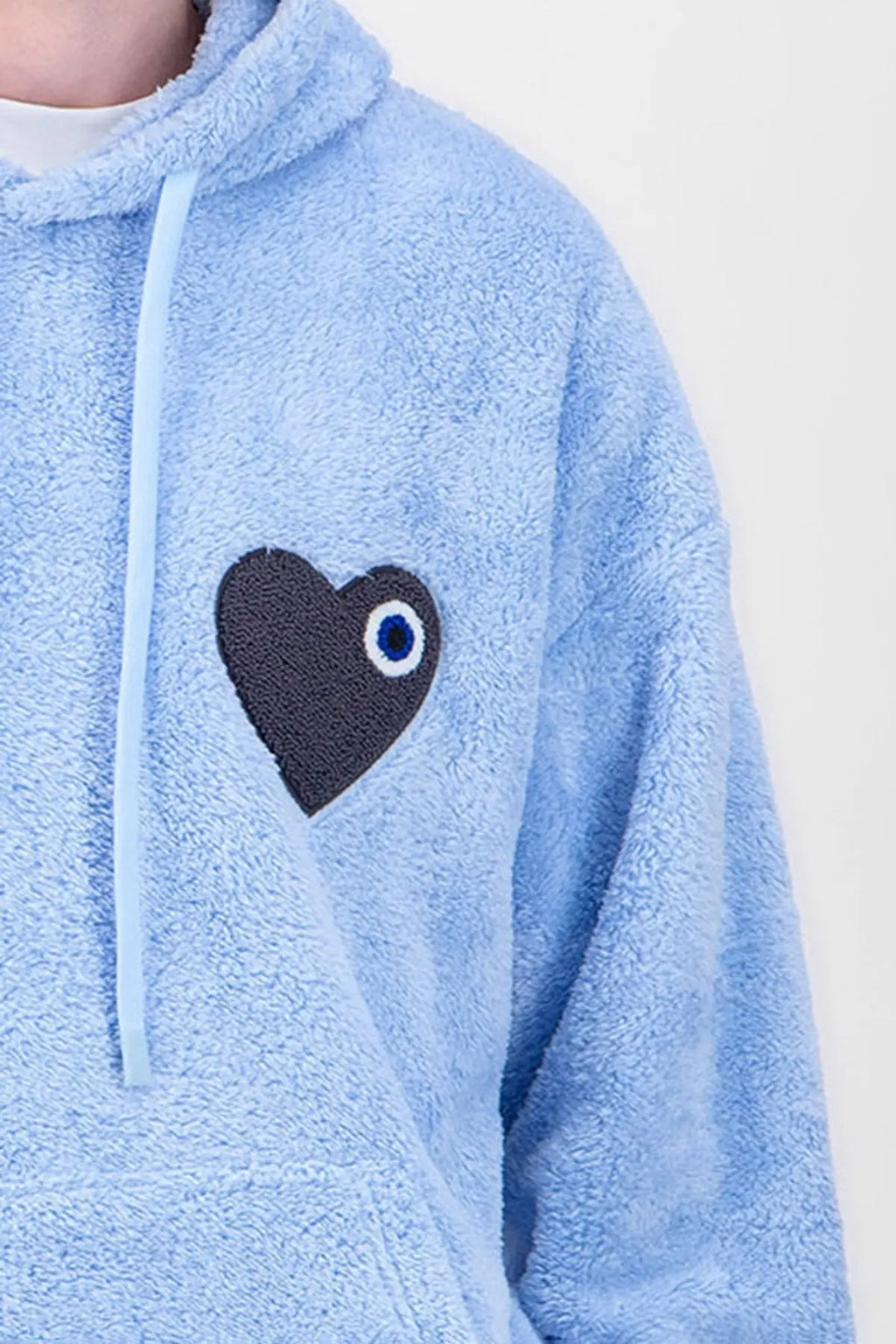 Sweat Moumoute à Capuche Ciel Avec Cœur Noir - bonhomme