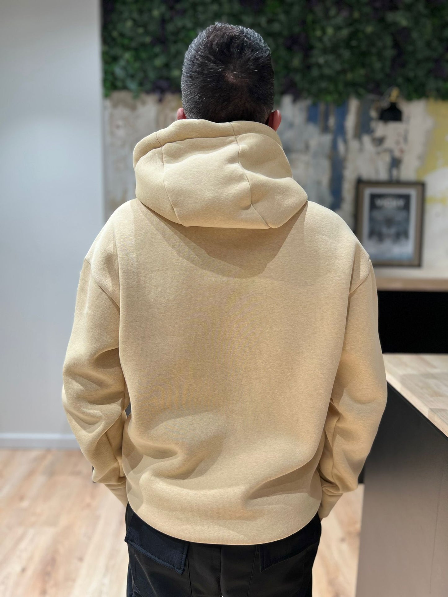 Sweat à Capuche beige clair avec motif Coeur noir Homme