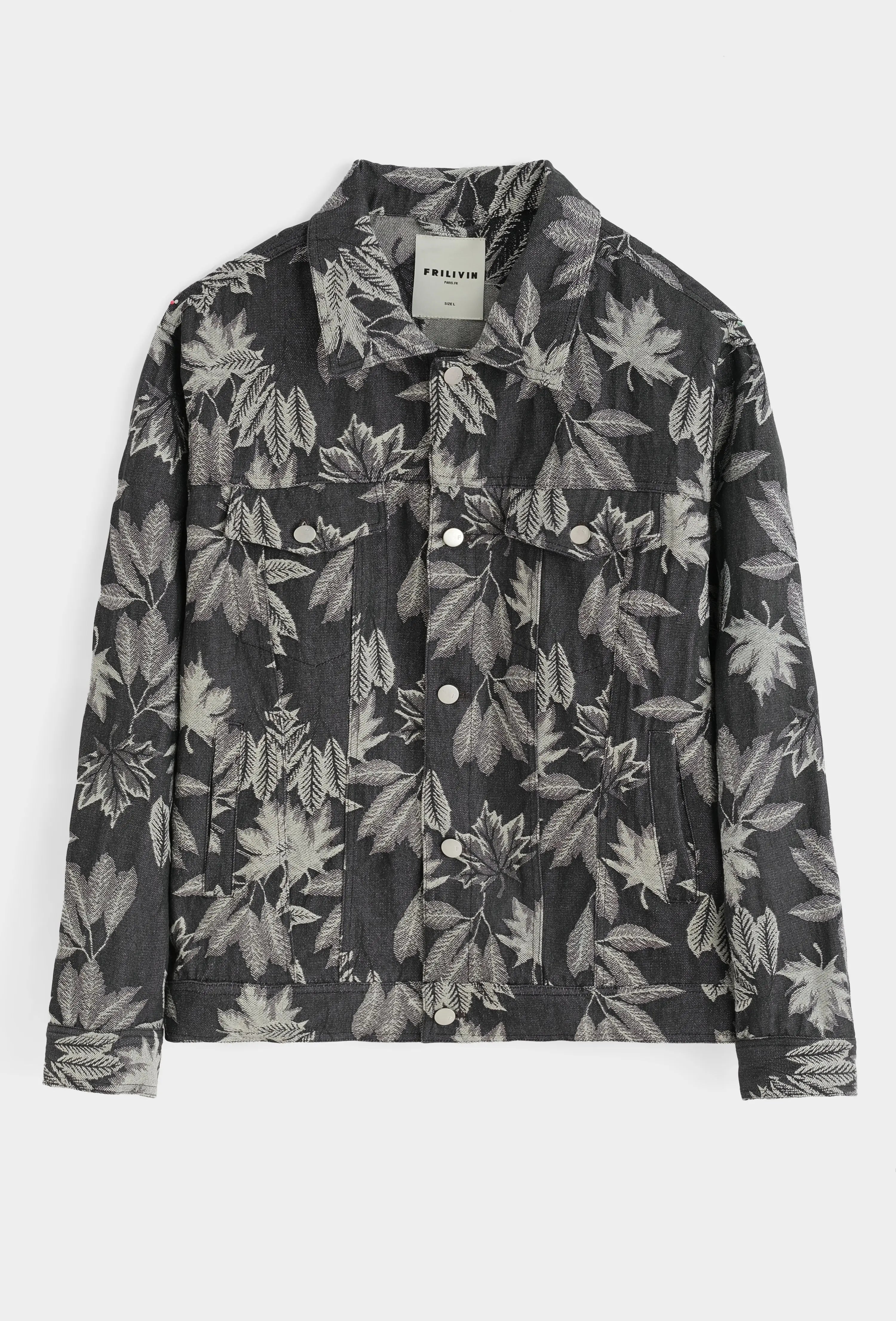 Veste homme imprimé feuilles – Coupe streetwear bonhomme
