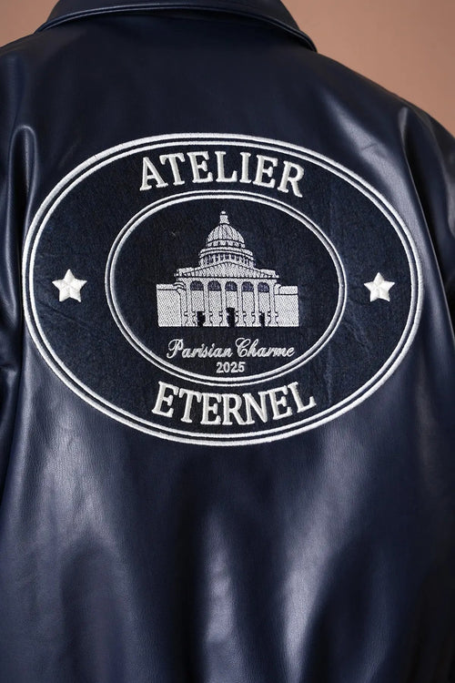 Blouson Ikao Atelier Éternel Similicuir Marine bonhomme