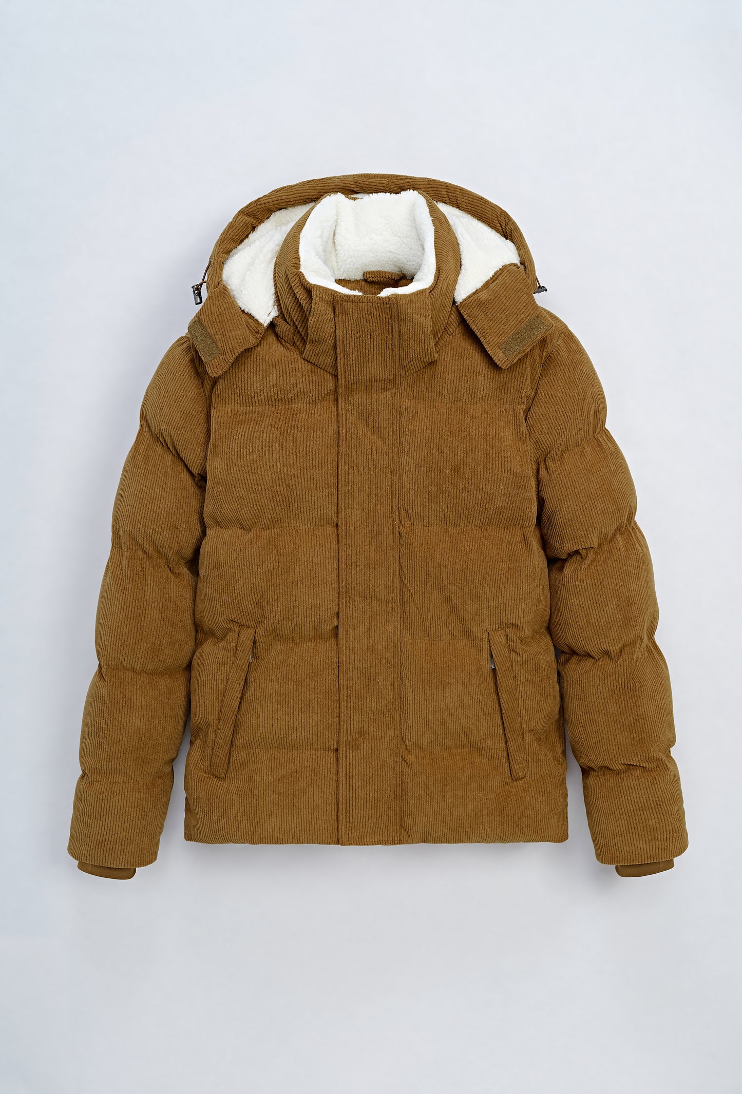 Manteau Doudoune Homme Velour Camel à Capuche