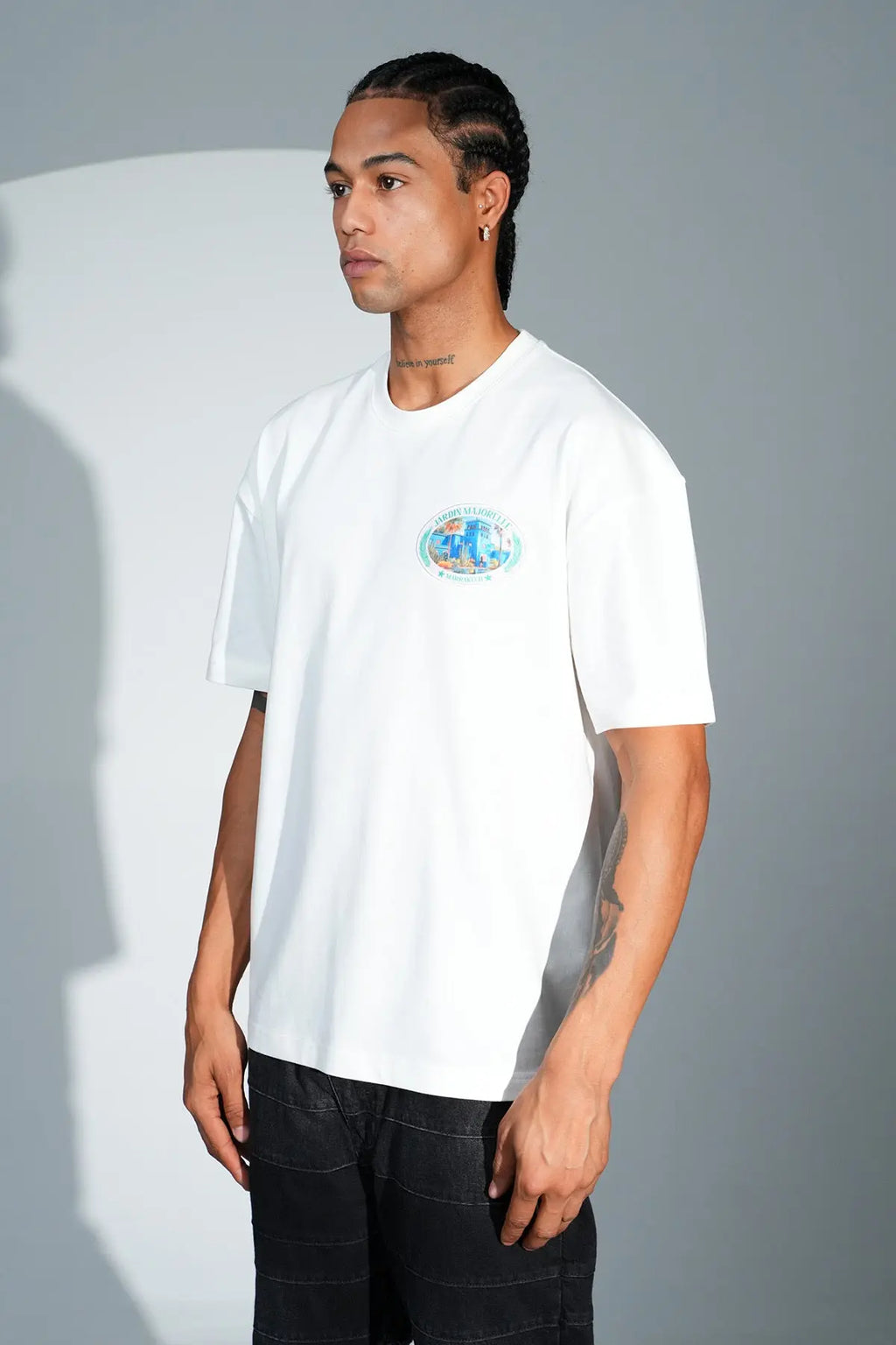 Tee Shirt Jardin Majorelle Marrakech Blanc - bonhomme