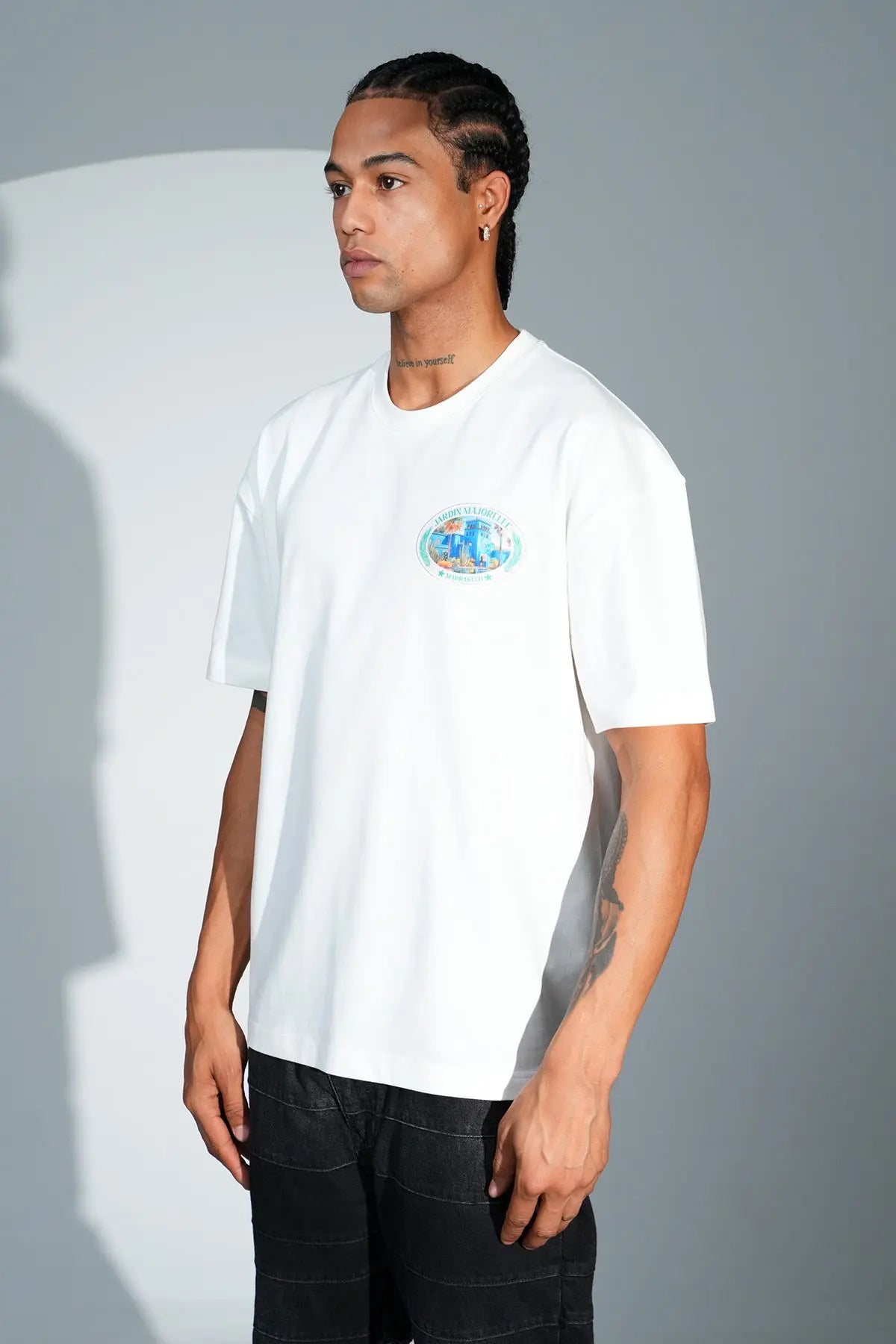 Tee Shirt Jardin Majorelle Marrakech Blanc - bonhomme