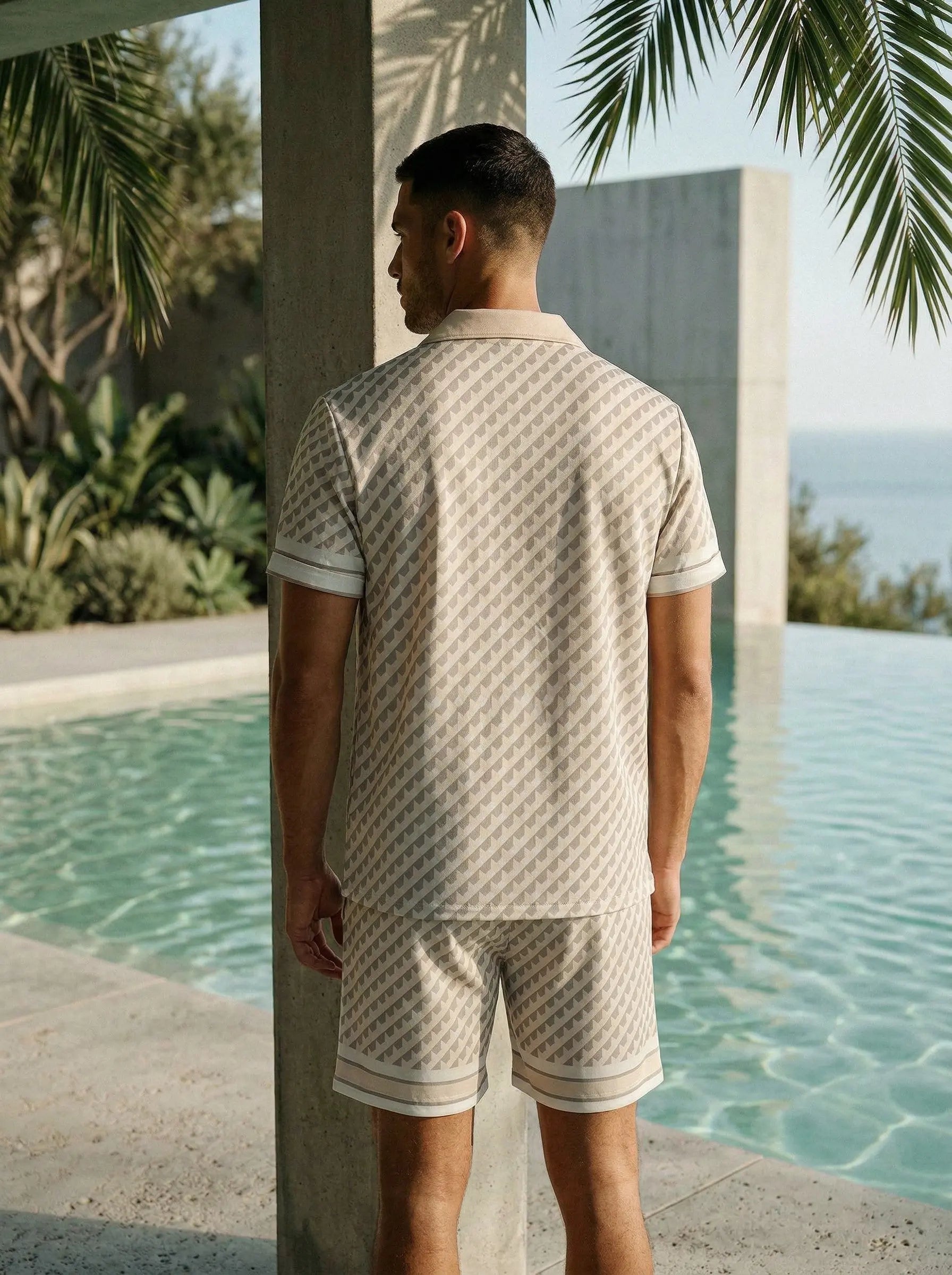 Ensemble Homme chemise & short coupe fluide été bonhomme