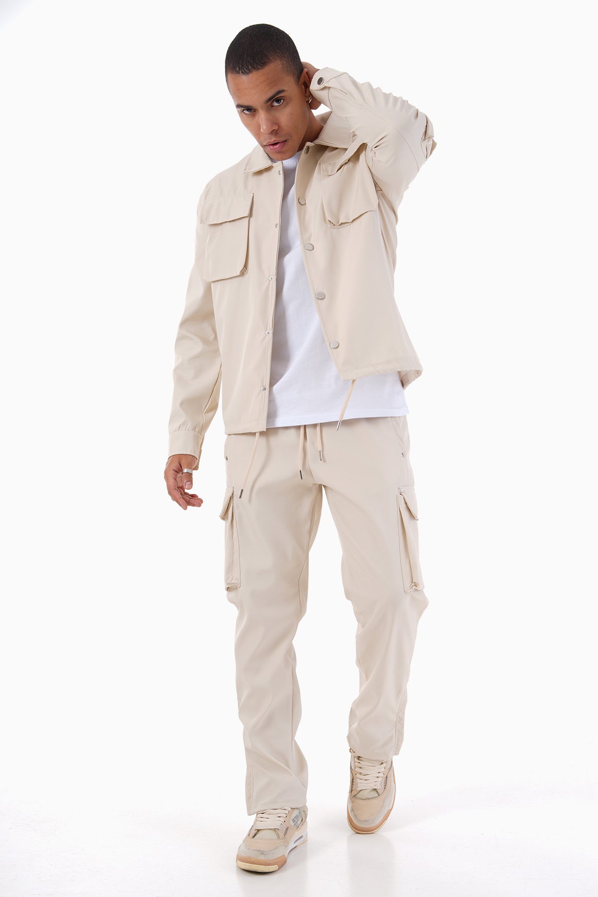 Ensemble Homme Veste et Pantalon Cargo Beige