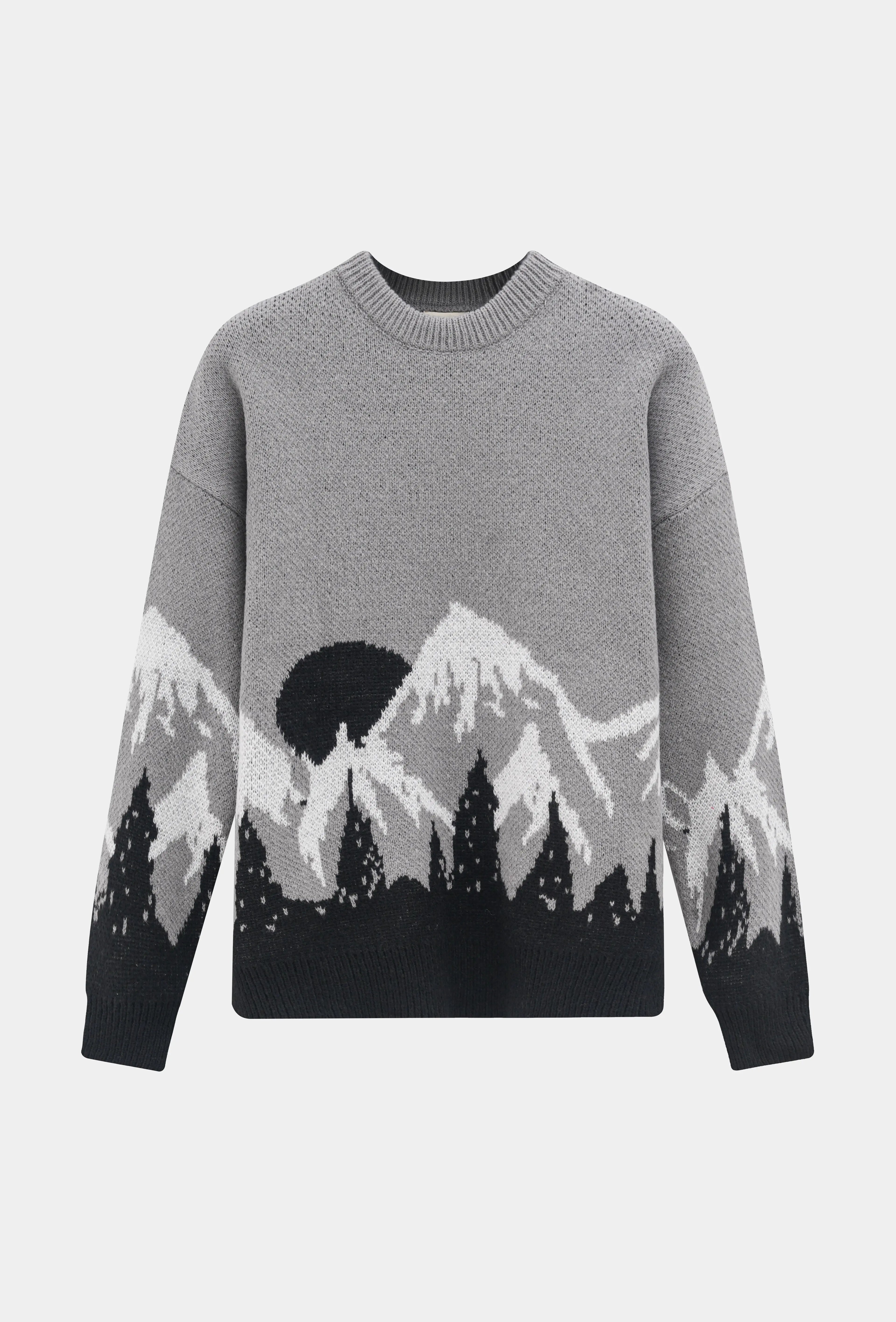 Pull Homme Montagne Gris bonhomme