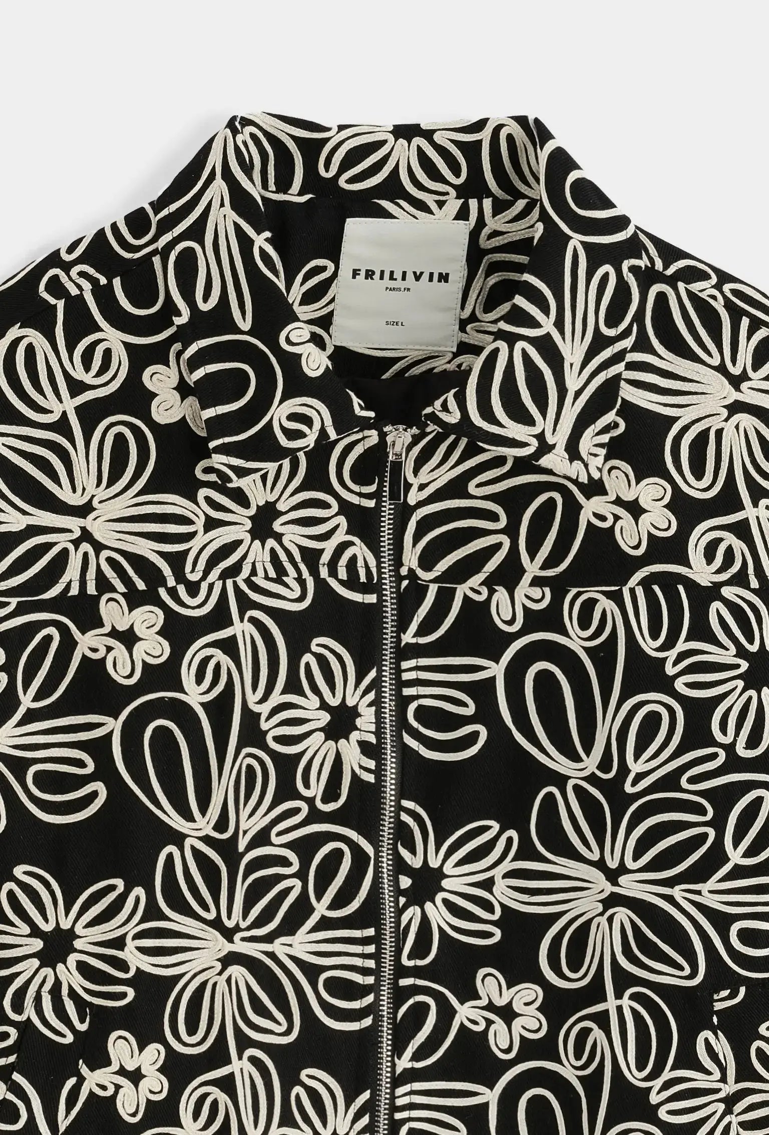 Veste Homme Zippée Brodée Motif Graphique – Coupe Streetwear bonhomme