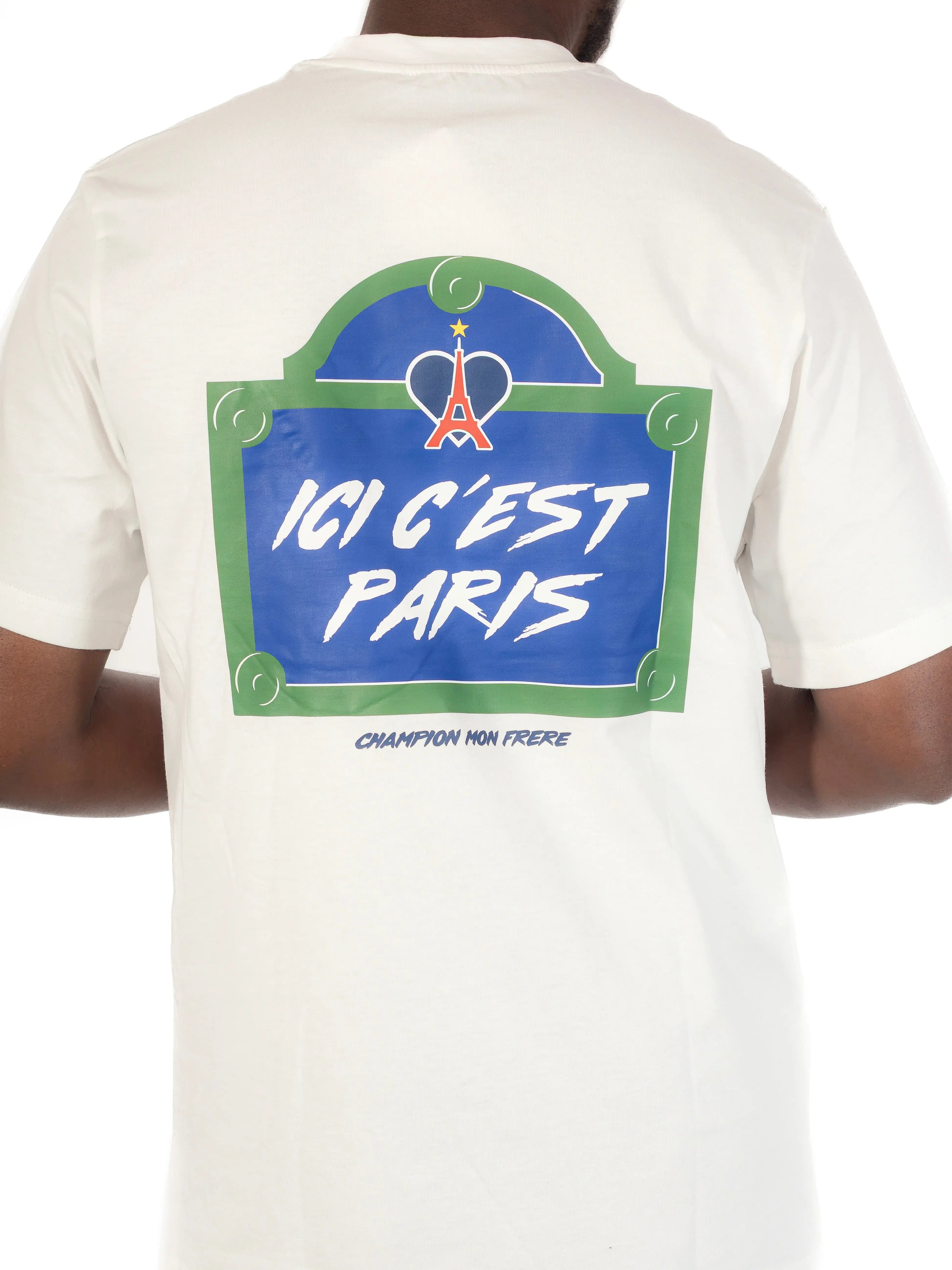 Tee Shirt Ici c'est Paris Blanc bonhomme