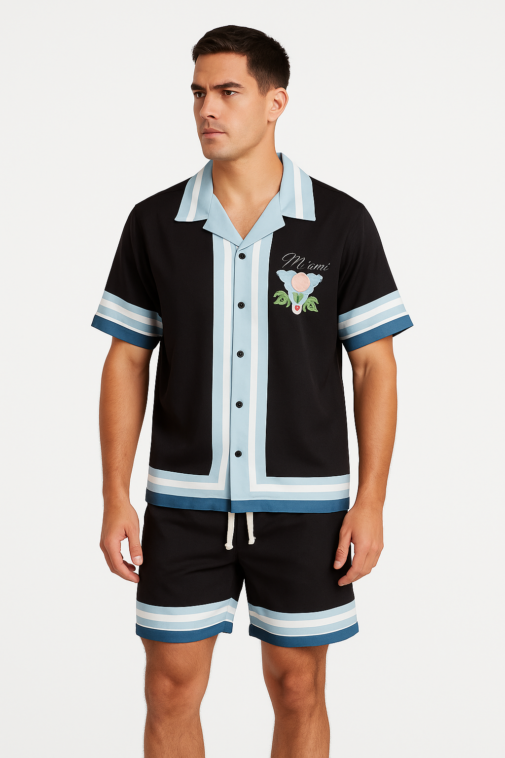 Ensemble Chemise et Short Miami Noir