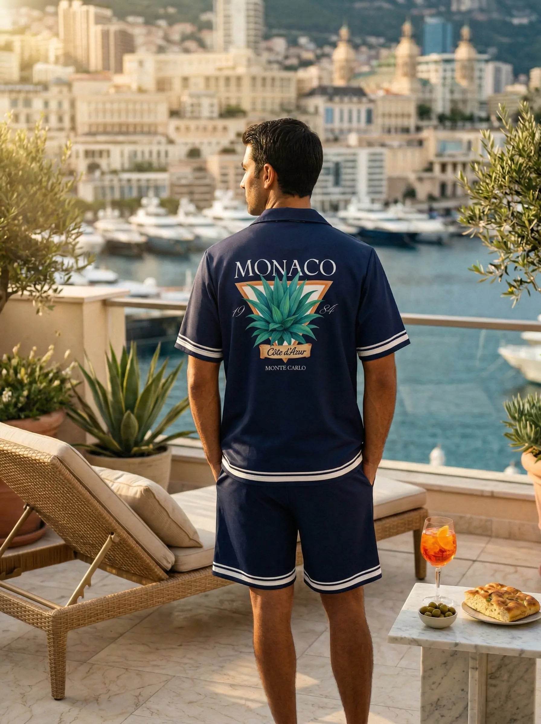 Ensemble Homme Monaco chemise & short bonhomme