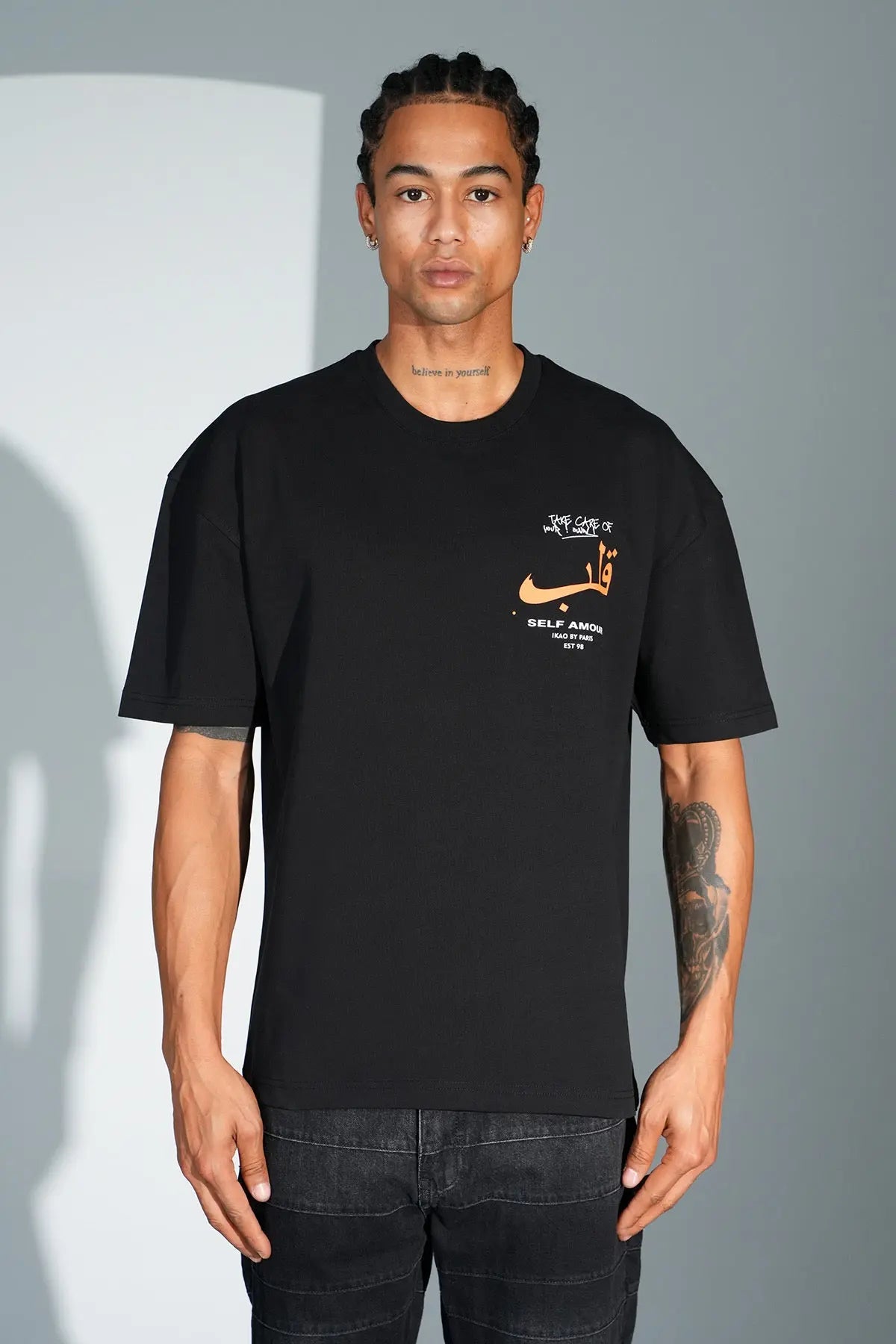 T-shirt Oversize Noir – Self Amour bonhomme