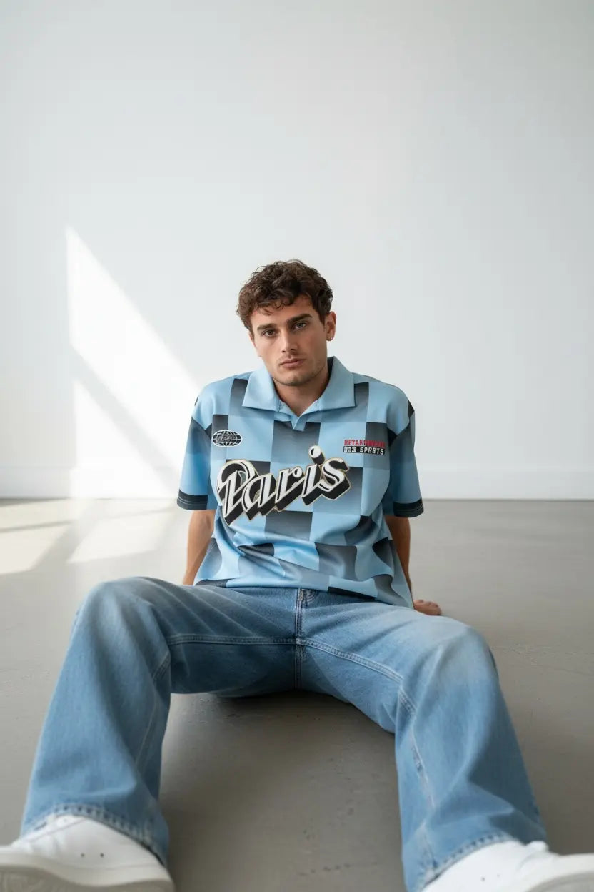 Polo Néoprene Paris homme imprimé – style streetwear bonhomme