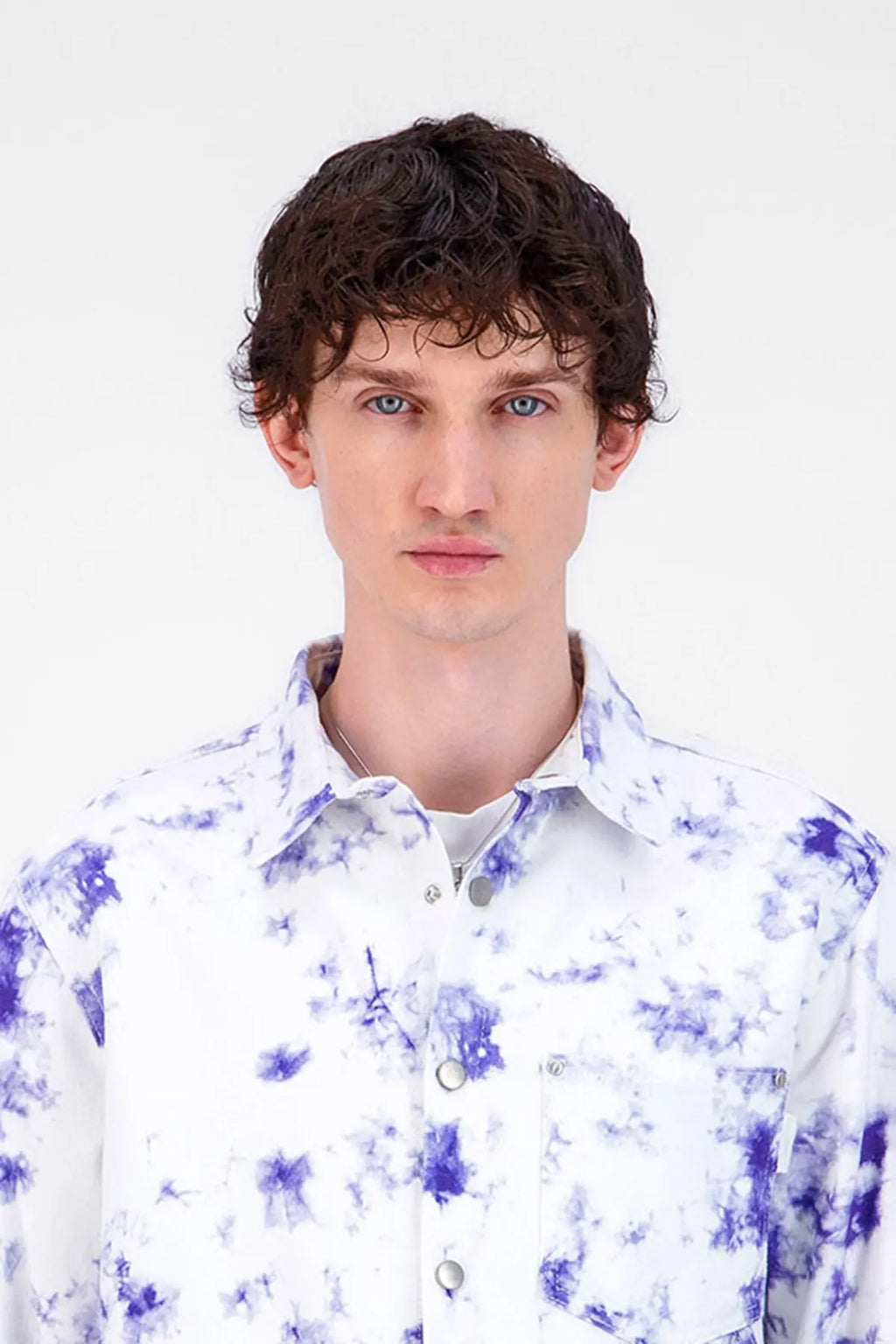 Chemise en jeans blanc tye and dye homme bonhomme