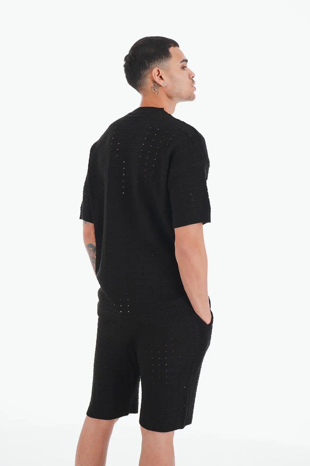 Ensemble Noir maille bonhomme