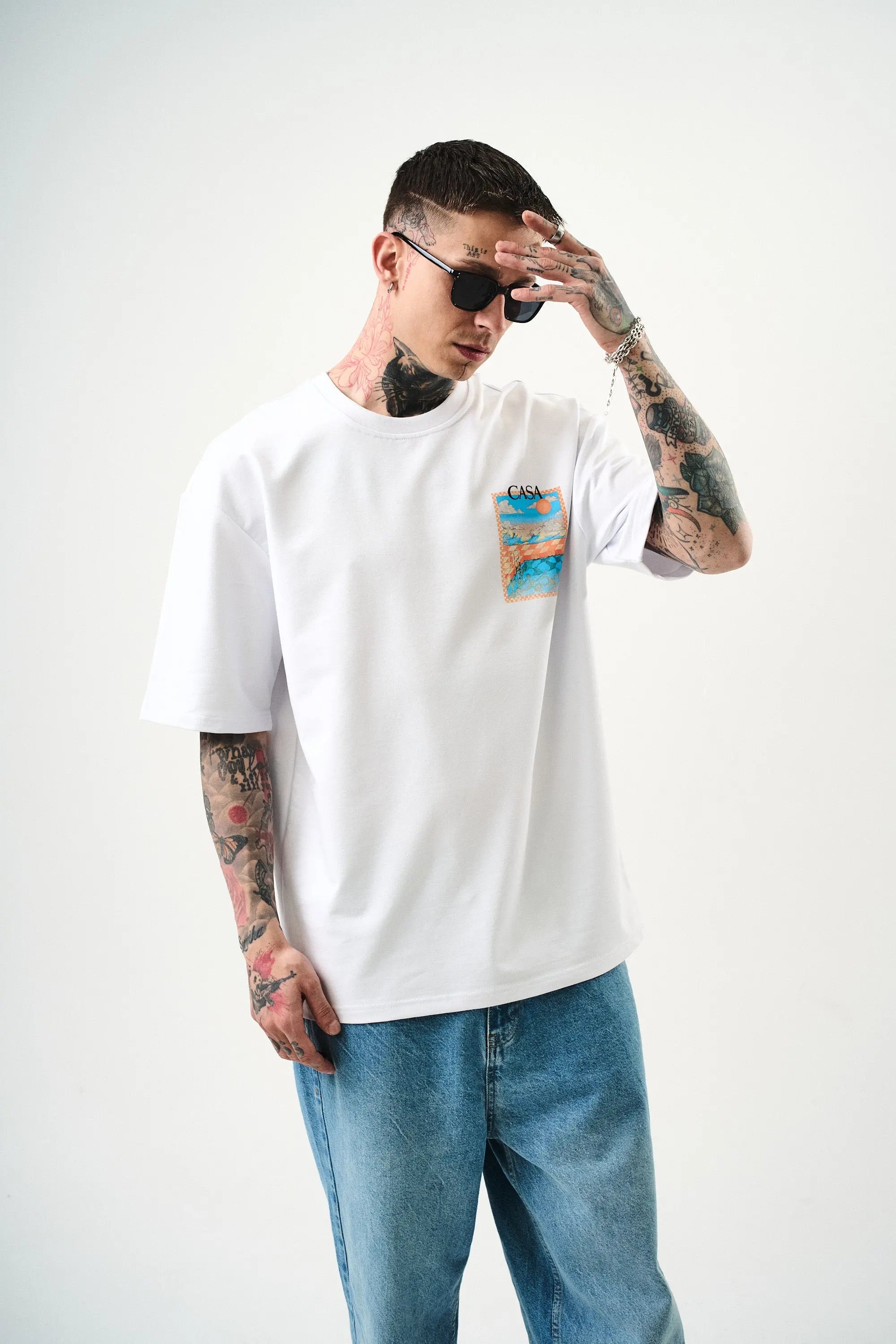 Tee Shirt Casa Piscine Blanc bonhomme