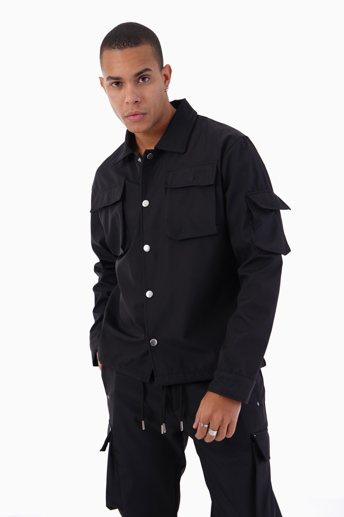 Ensemble Homme Veste et Pantalon Cargo Noir