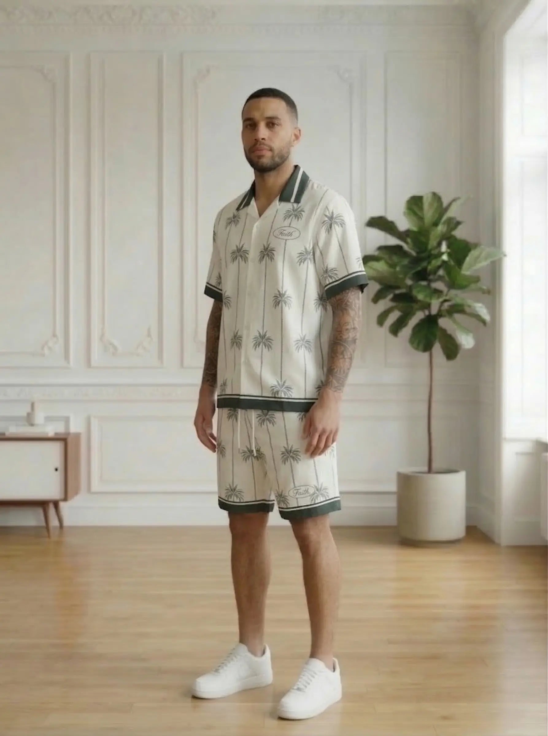 ensemble chemise et short homme imprimé bonhomme