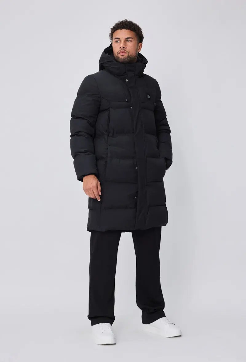 Parka Longue Noire Chauffante Homme – Protection Hiver Streetwear bonhomme