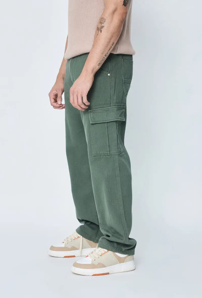 Jeans Cargo Homme Kaki bonhomme