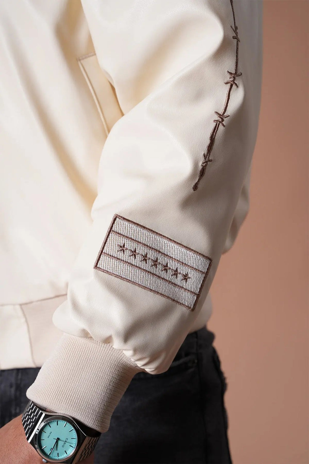 Blouson Ikao Atelier Éternel Similicuir Beige bonhomme