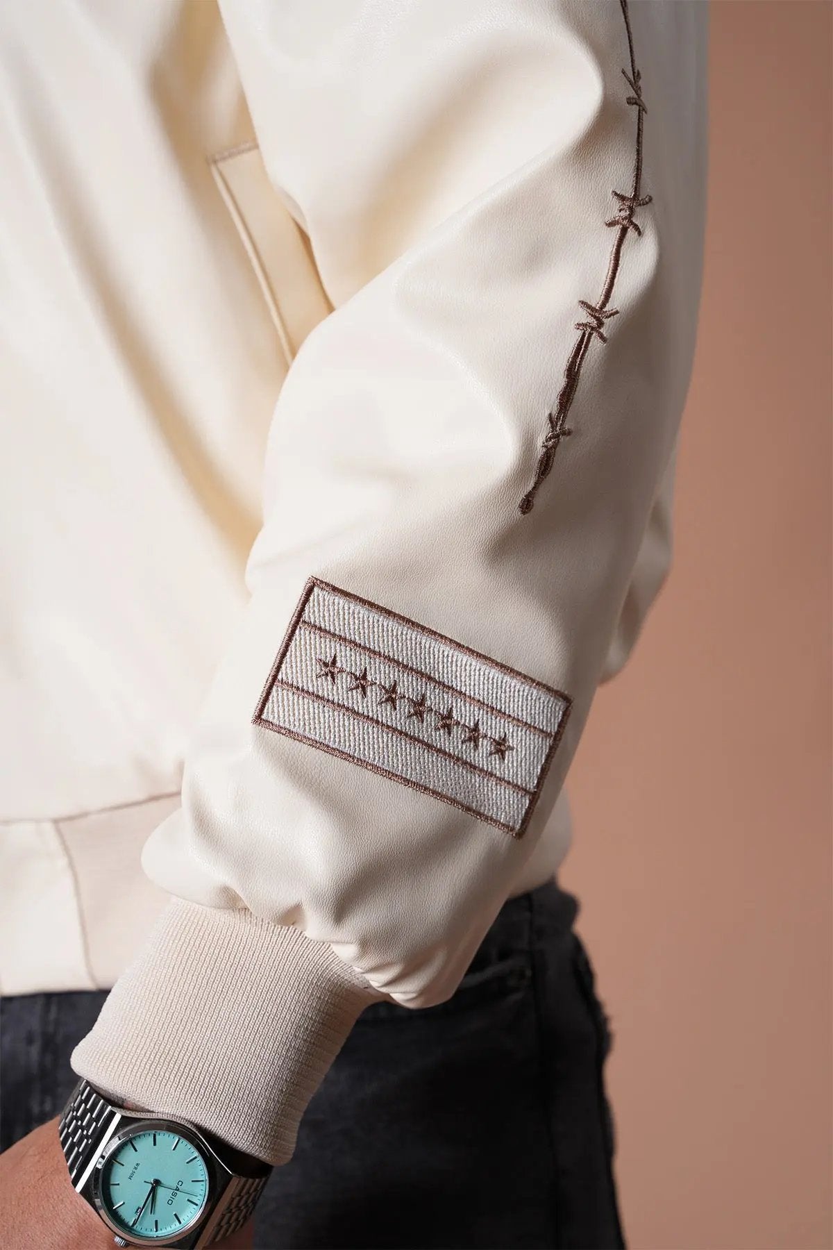 Blouson Ikao Atelier Éternel Similicuir Beige bonhomme