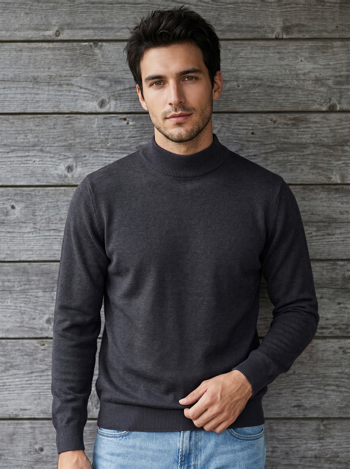 Pull homme col montant maille – photo 5