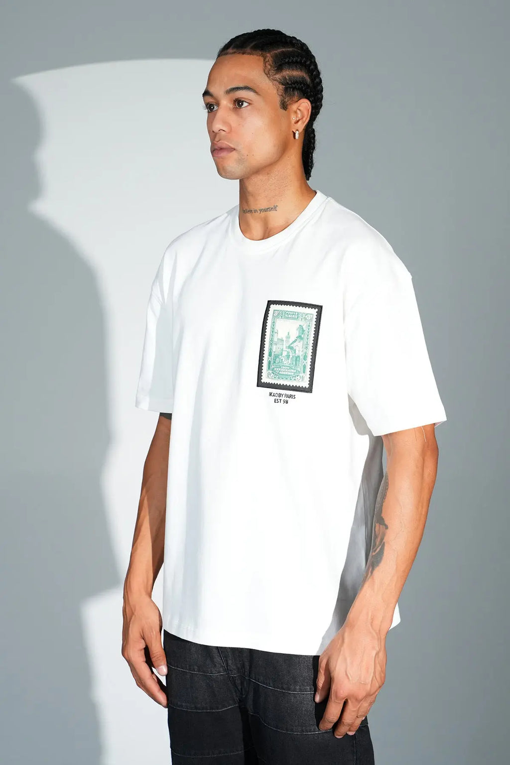 Tee Shirt timbre Algerie Blanc - bonhomme