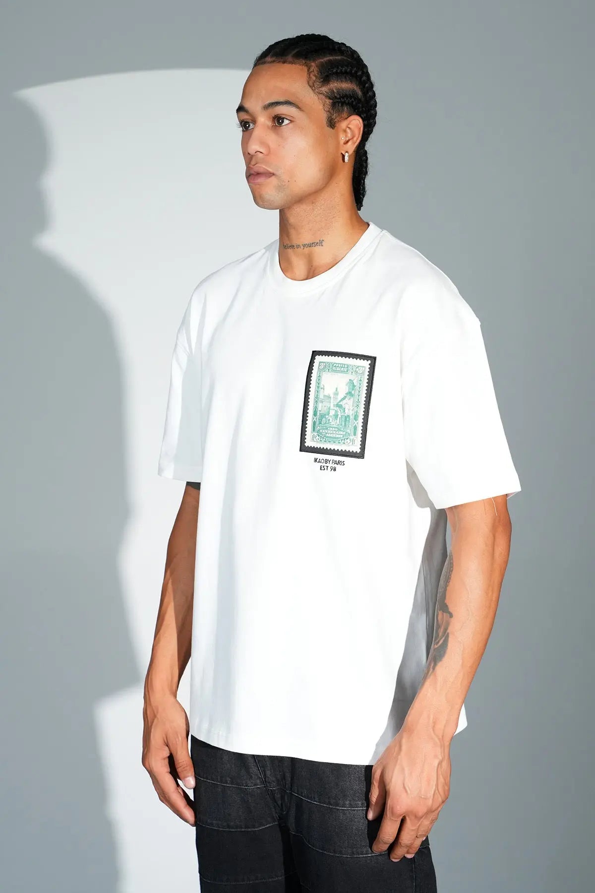 Tee Shirt timbre Algerie Blanc - bonhomme