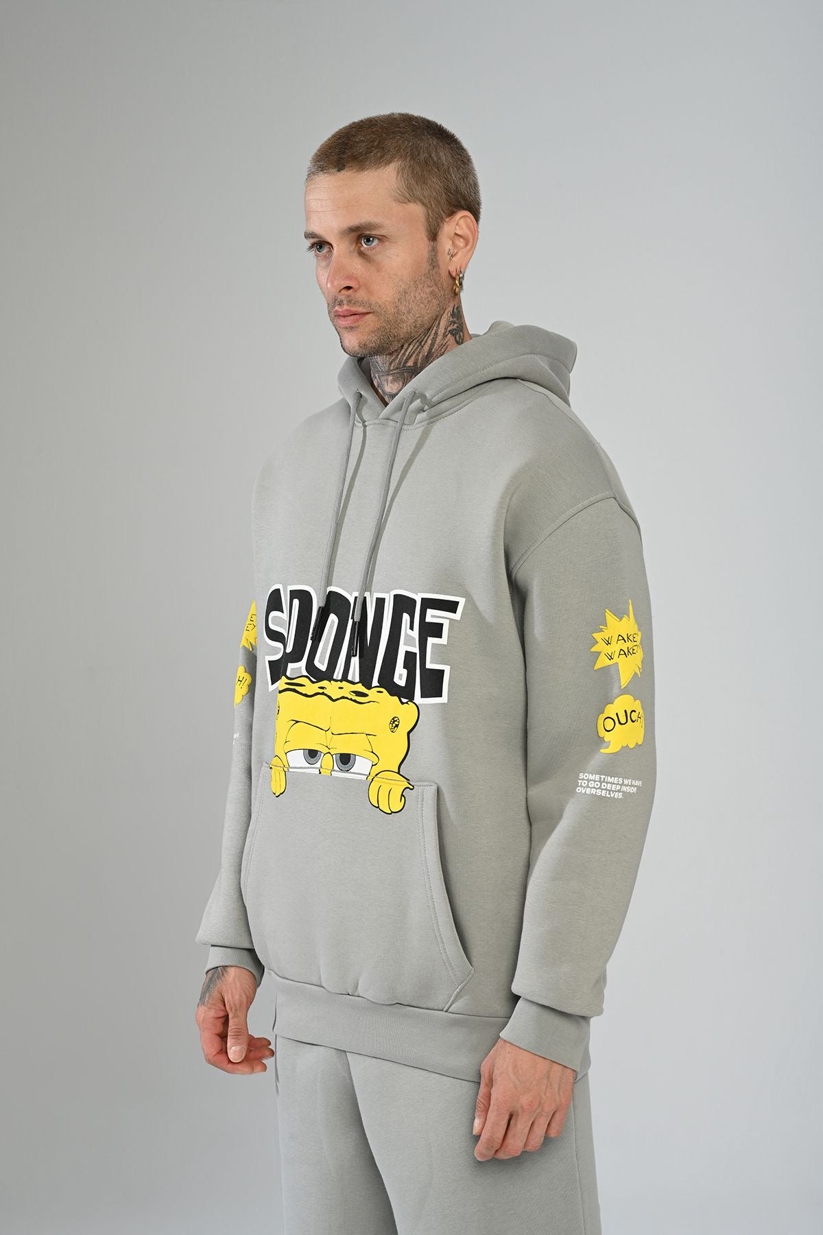 Sweat Capuche Bob L'éponge Gris