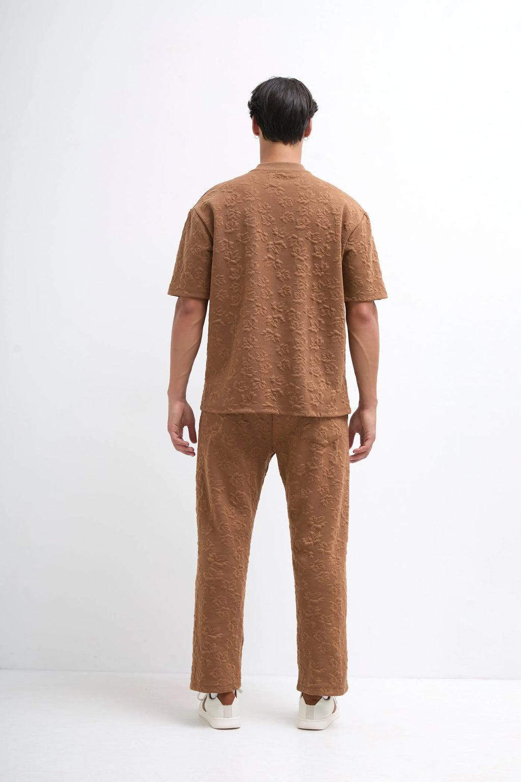 Tee shirt camel brodé florale bonhomme