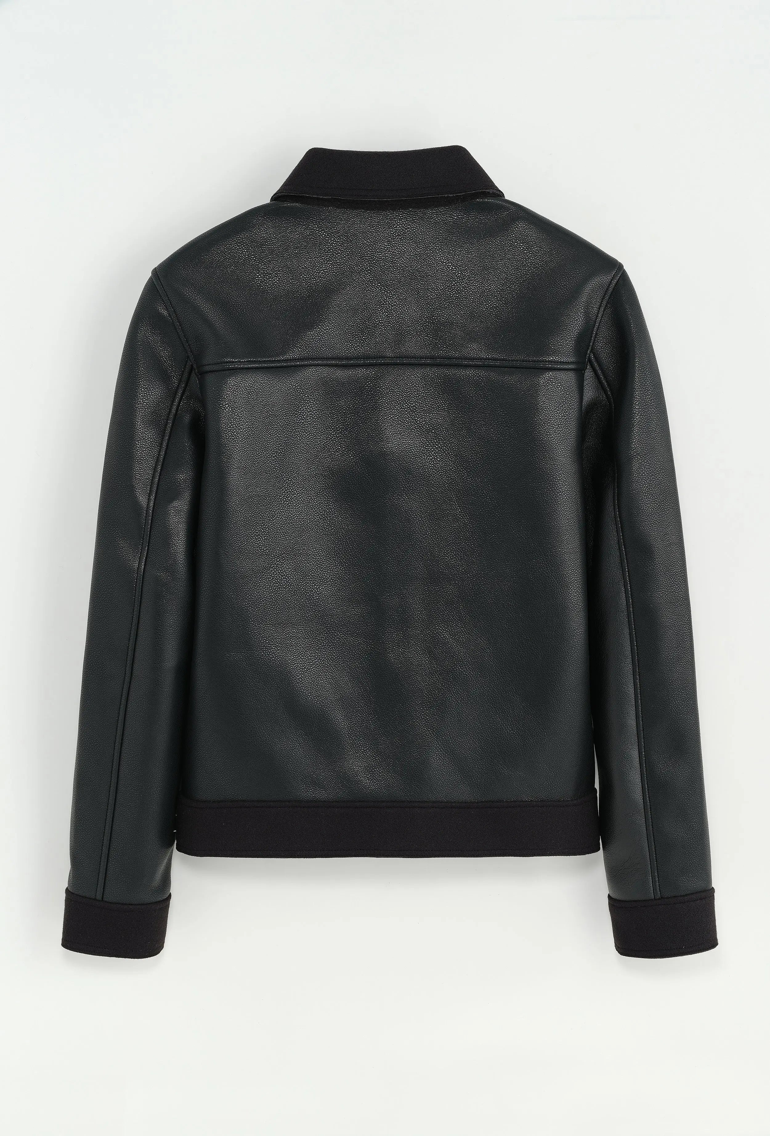 Blouson aviateur noir col classique homme bonhomme