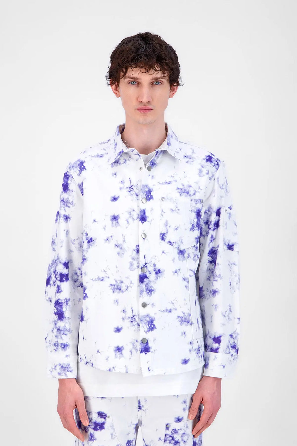 Chemise en jeans blanc tye and dye homme bonhomme