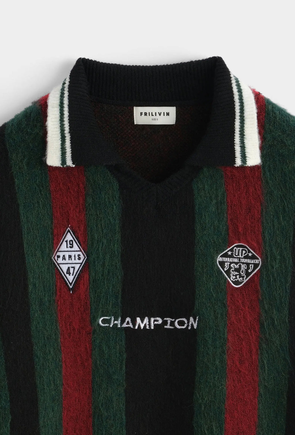 Pull Homme Rayé Rouge Vert Noir – Style Champion bonhomme