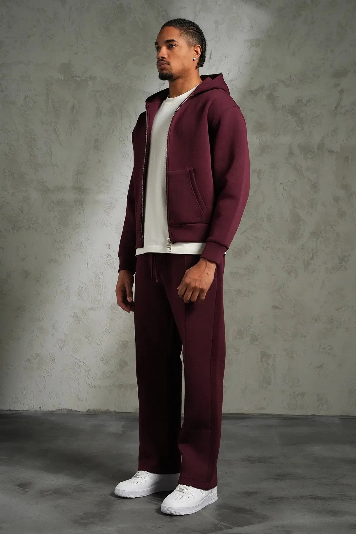 Ensemble jogging Bordeau zippé – IKAO Paris bonhomme