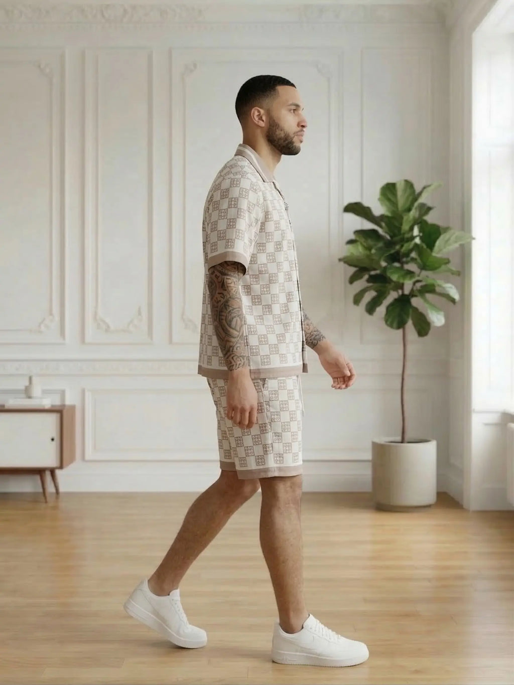 ensemble chemise et short homme imprimé bonhomme