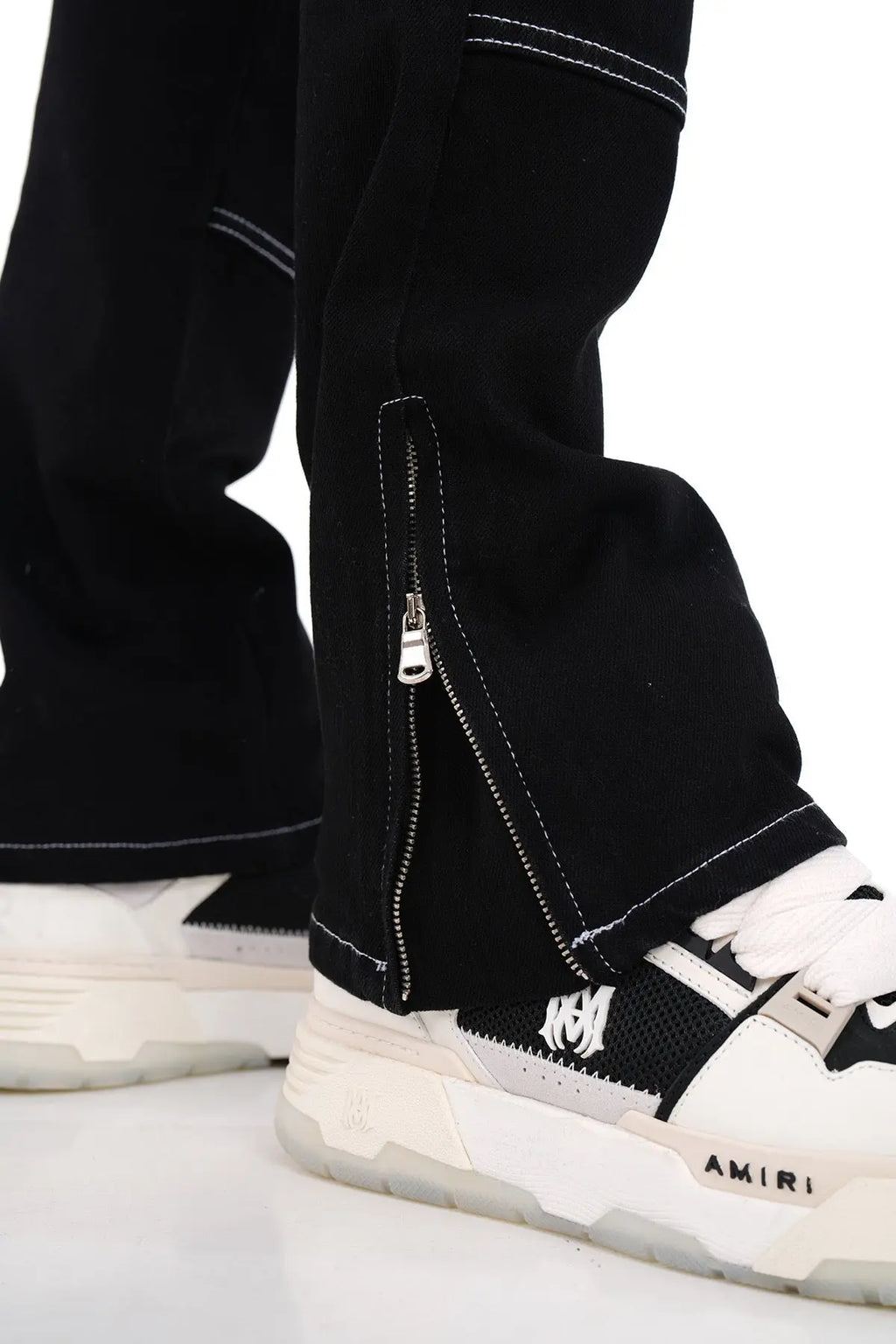 Ensemble Carpenter Noir – Veste à Gros Zip & Jean Flare 100% Coton bonhomme