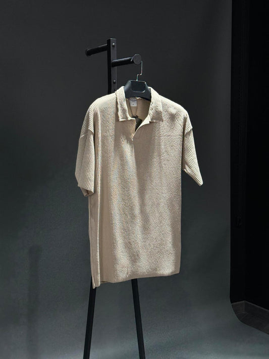 Polo cotelé Beige