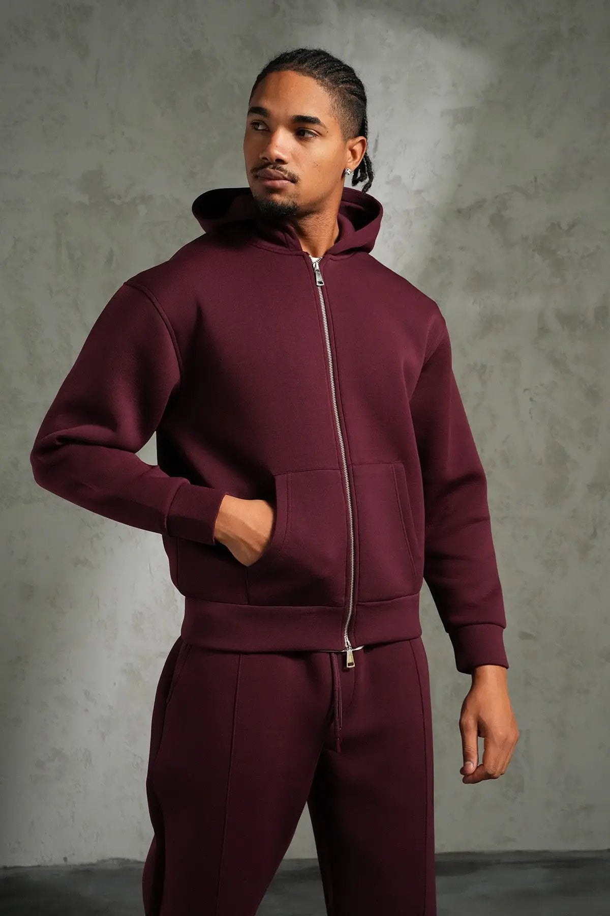 Ensemble jogging Bordeau zippé – IKAO Paris bonhomme