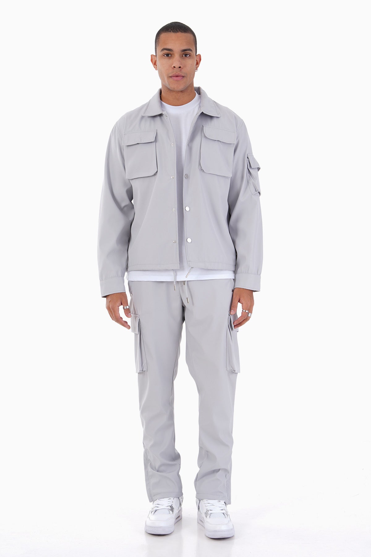 Ensemble Homme Veste et Pantalon Cargo Gris