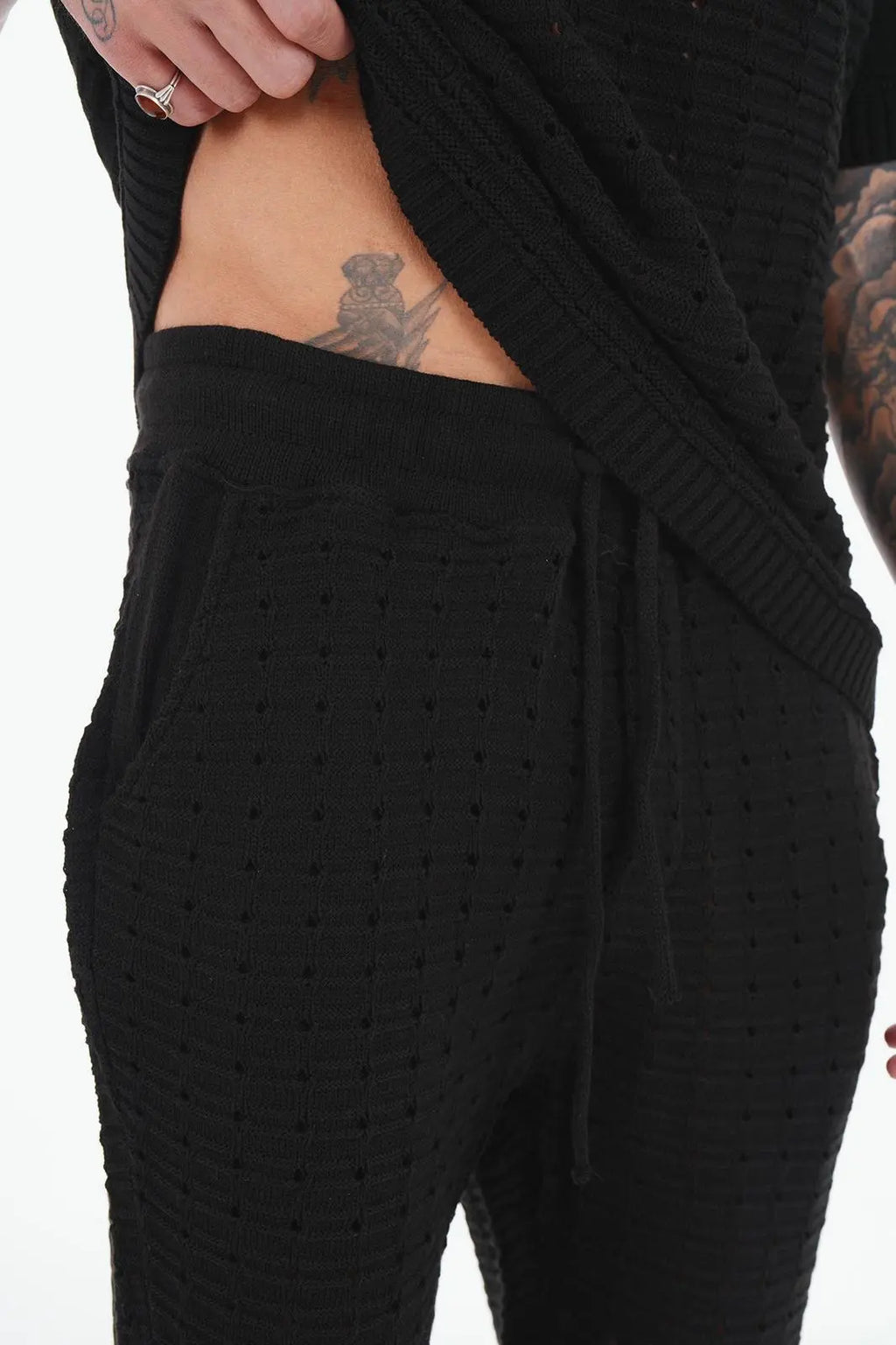 Ensemble Noir maille bonhomme