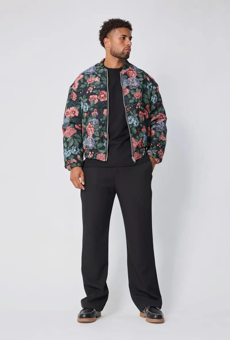 Bomber Homme Floral Noir bonhomme
