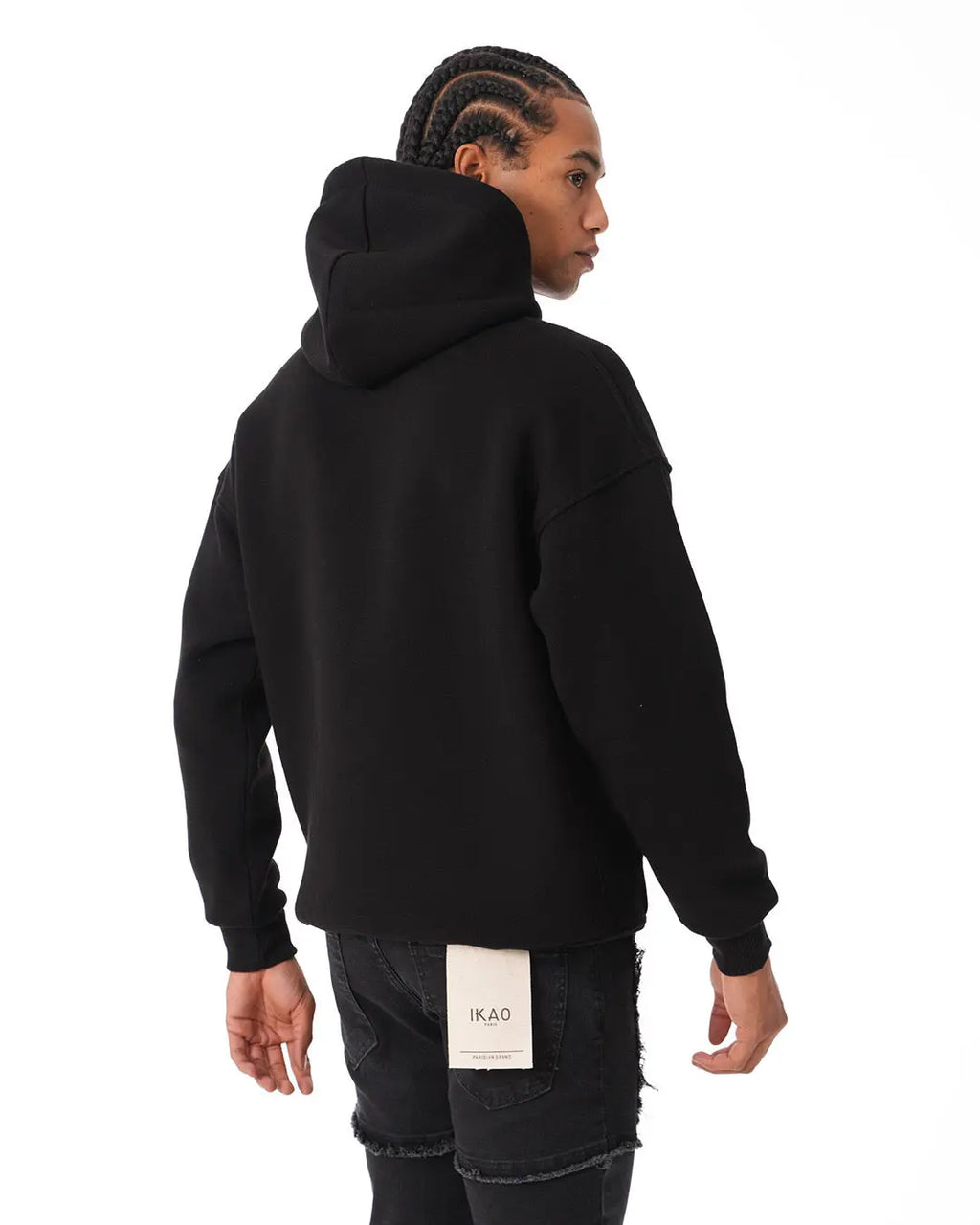 Sweat Capuche Noir "Saint Club" bonhomme