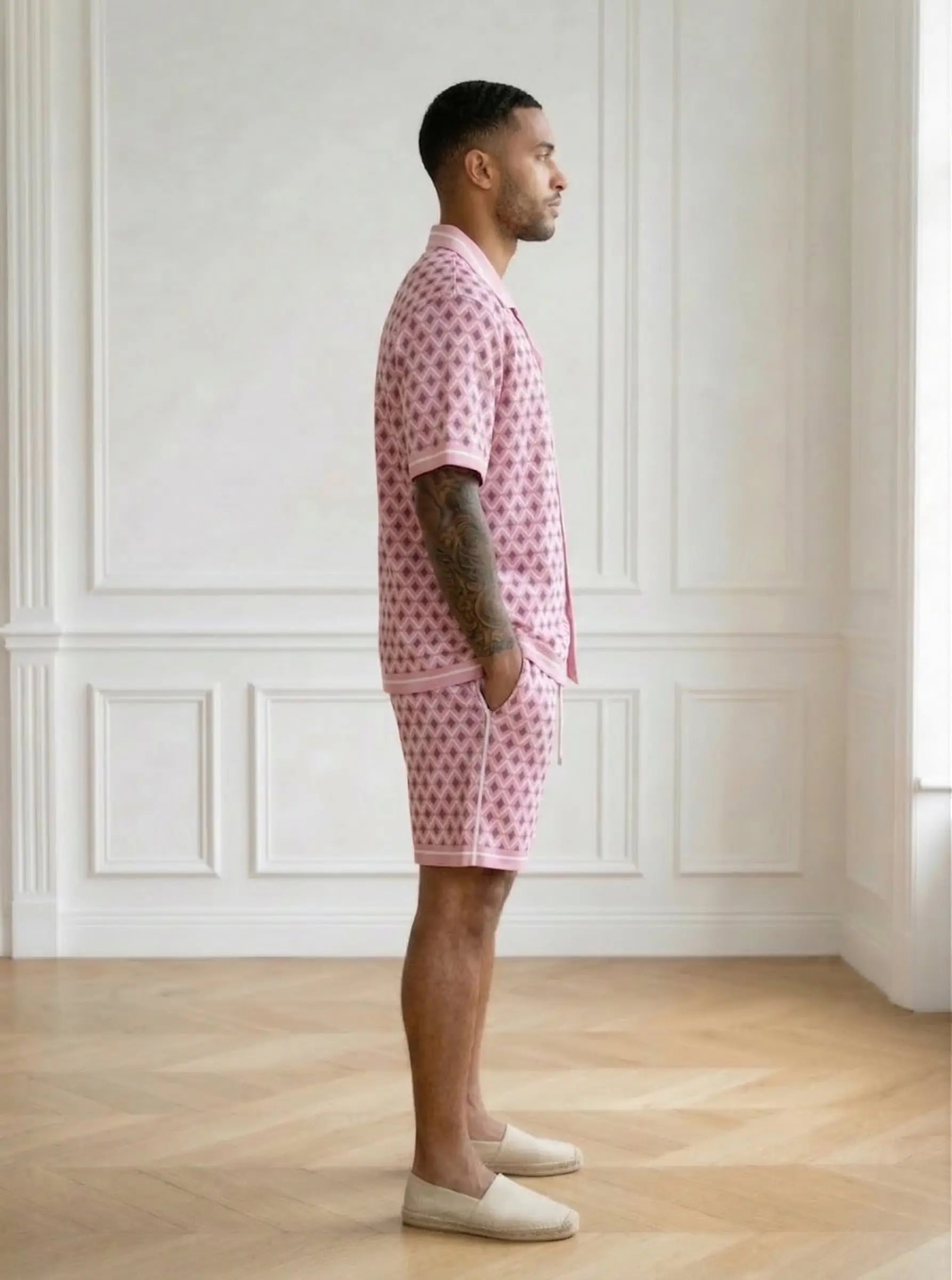 ensemble chemise et short homme imprimé bonhomme