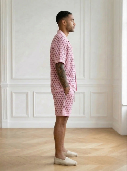 ensemble chemise et short homme imprimé bonhomme