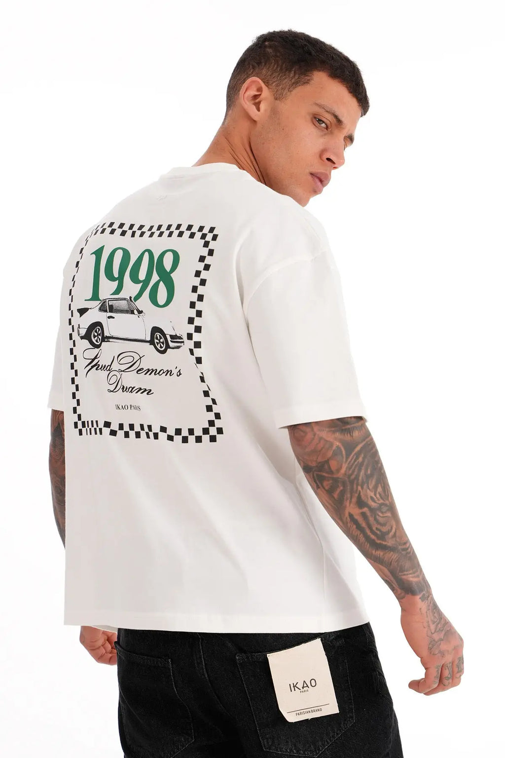 Tee Shirt Tour Porche 1998 Blanc bonhomme