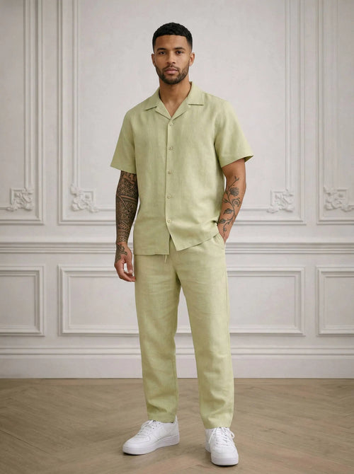 Ensemble chemise & pantalon Homme en Lin – style estival bonhomme