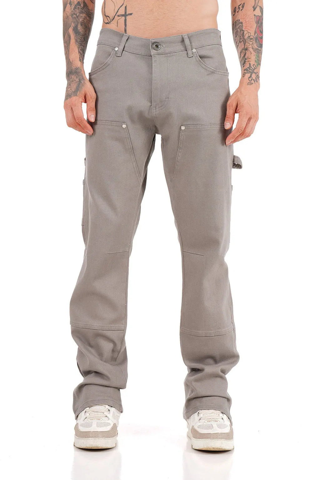 Jeans Carpenteur Gris Homme Coupe Flare bonhomme