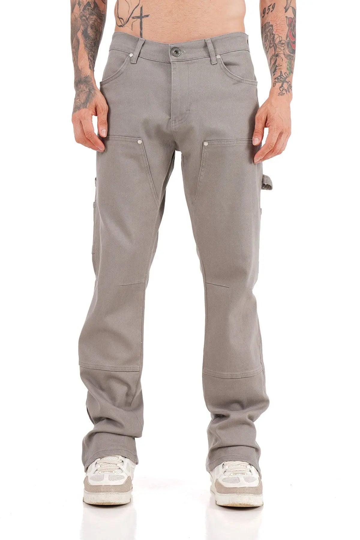 Jeans Carpenteur Gris Homme Coupe Flare bonhomme