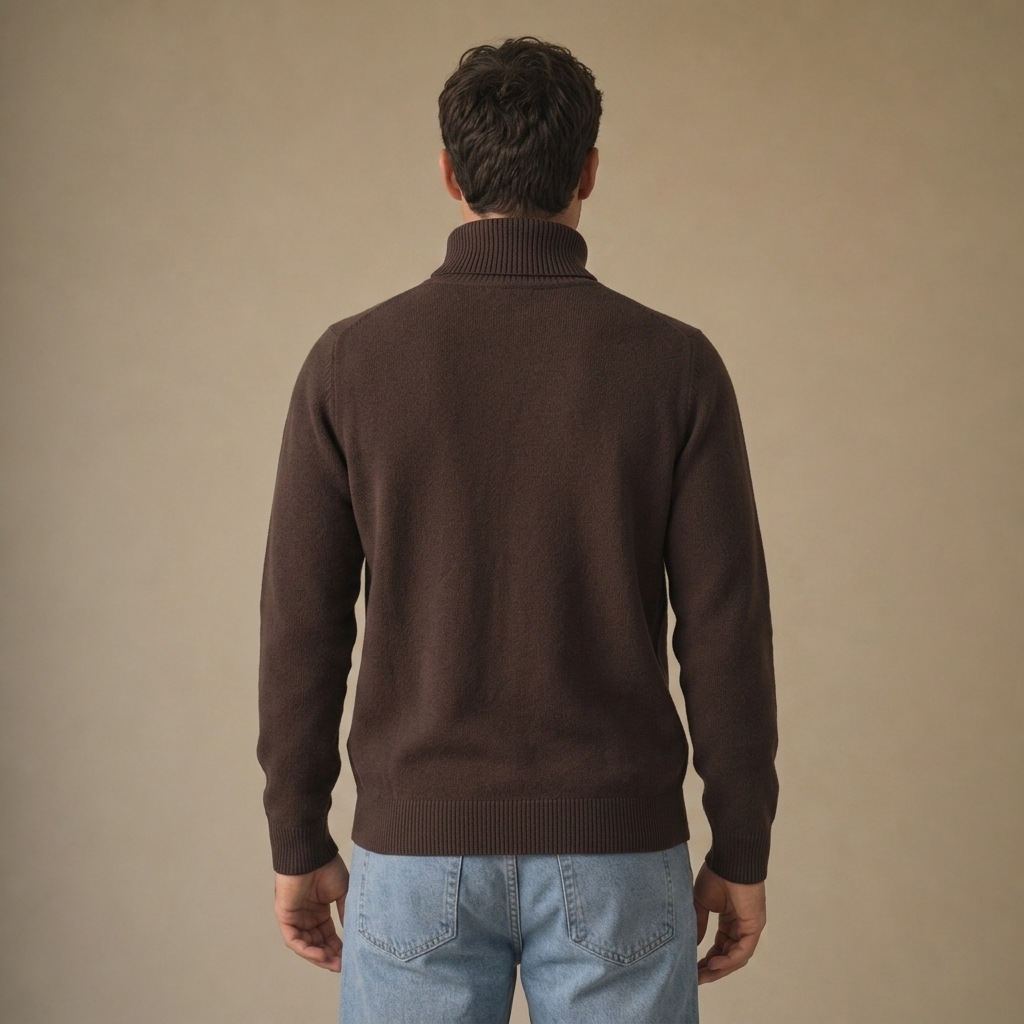 Pull homme col roulé en maille