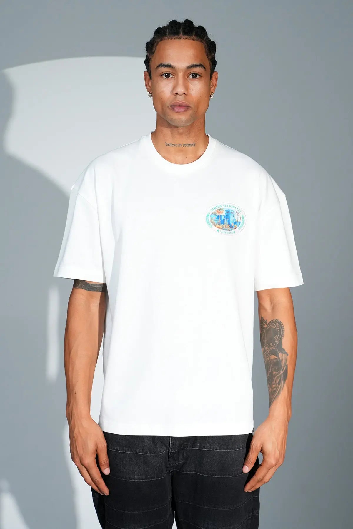 Tee Shirt Jardin Majorelle Marrakech Blanc - bonhomme